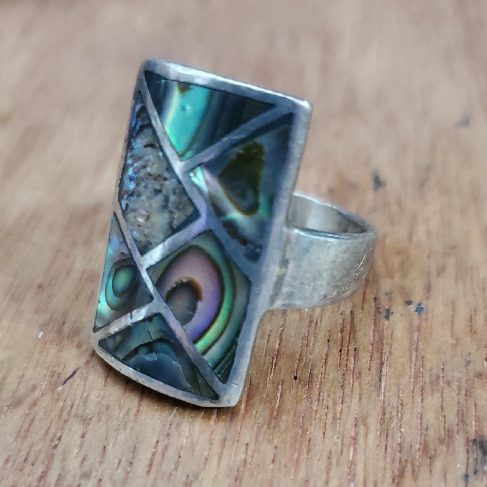 Sterlingsilver Abalone Shell Ring - image 1